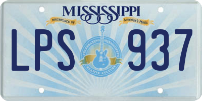 MS license plate LPS937