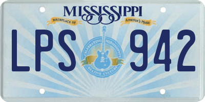MS license plate LPS942