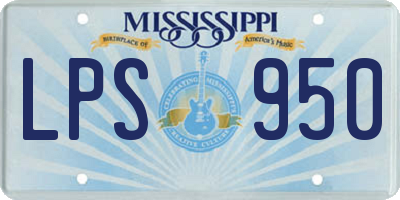MS license plate LPS950