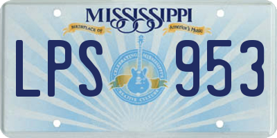 MS license plate LPS953
