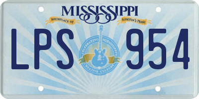 MS license plate LPS954