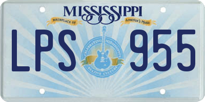 MS license plate LPS955