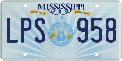 MS license plate LPS958