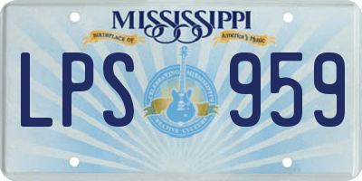 MS license plate LPS959