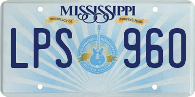 MS license plate LPS960