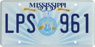 MS license plate LPS961