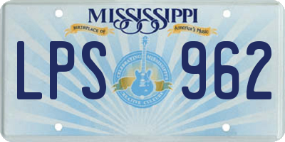 MS license plate LPS962