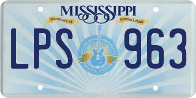 MS license plate LPS963