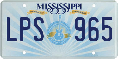 MS license plate LPS965