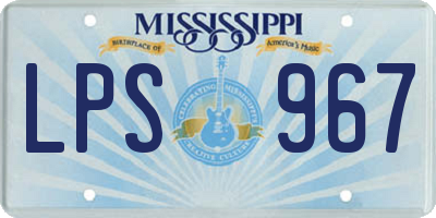 MS license plate LPS967