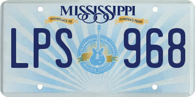 MS license plate LPS968