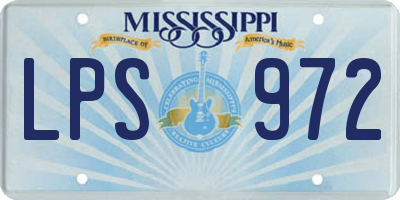 MS license plate LPS972