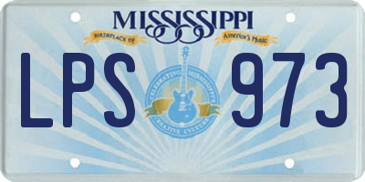 MS license plate LPS973