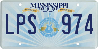 MS license plate LPS974
