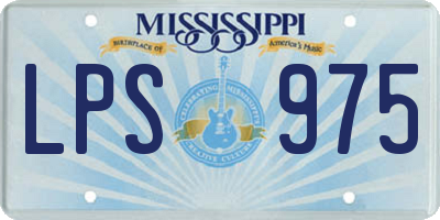 MS license plate LPS975