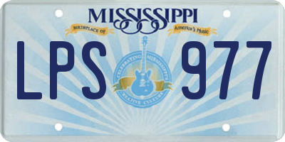 MS license plate LPS977
