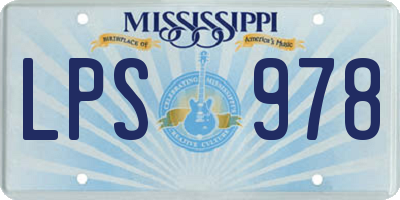 MS license plate LPS978