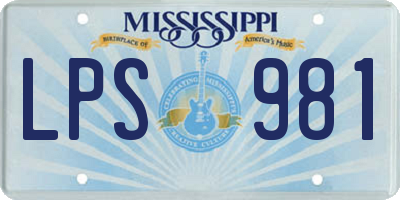 MS license plate LPS981