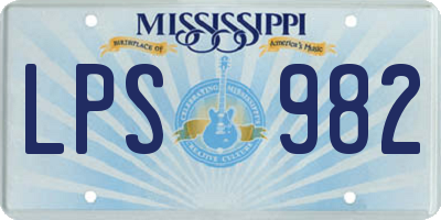 MS license plate LPS982