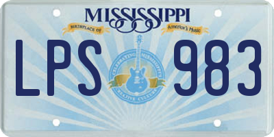 MS license plate LPS983