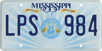 MS license plate LPS984