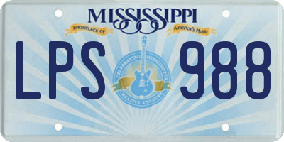 MS license plate LPS988