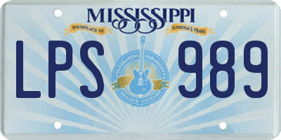 MS license plate LPS989
