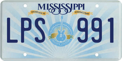 MS license plate LPS991