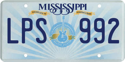 MS license plate LPS992