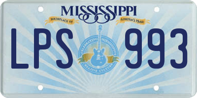MS license plate LPS993