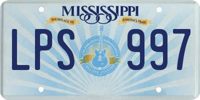 MS license plate LPS997