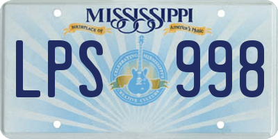 MS license plate LPS998