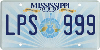 MS license plate LPS999
