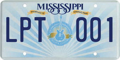 MS license plate LPT001