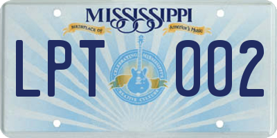 MS license plate LPT002