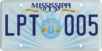 MS license plate LPT005