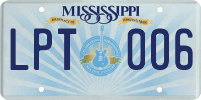 MS license plate LPT006