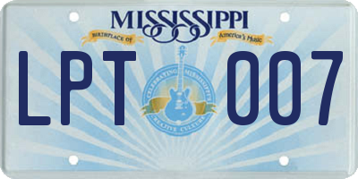 MS license plate LPT007