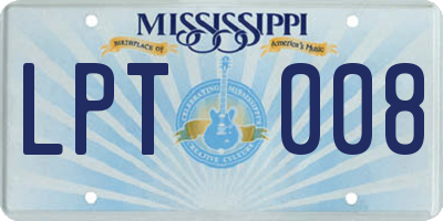 MS license plate LPT008