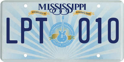 MS license plate LPT010