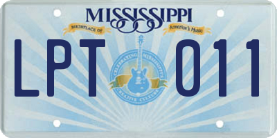 MS license plate LPT011