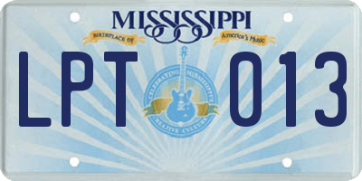 MS license plate LPT013
