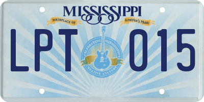MS license plate LPT015
