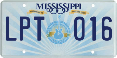 MS license plate LPT016