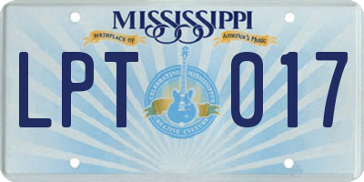MS license plate LPT017