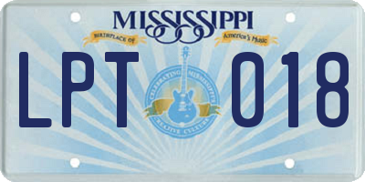 MS license plate LPT018