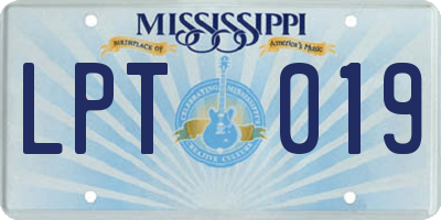 MS license plate LPT019