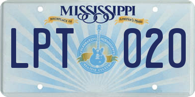 MS license plate LPT020