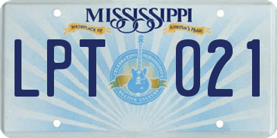 MS license plate LPT021