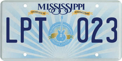 MS license plate LPT023